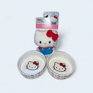Hello Kitty Pet Bowls With Hello Kitty Plush